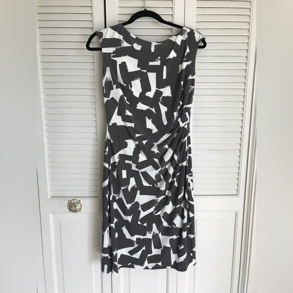 Ralph Lauren gray and white patterned business dress